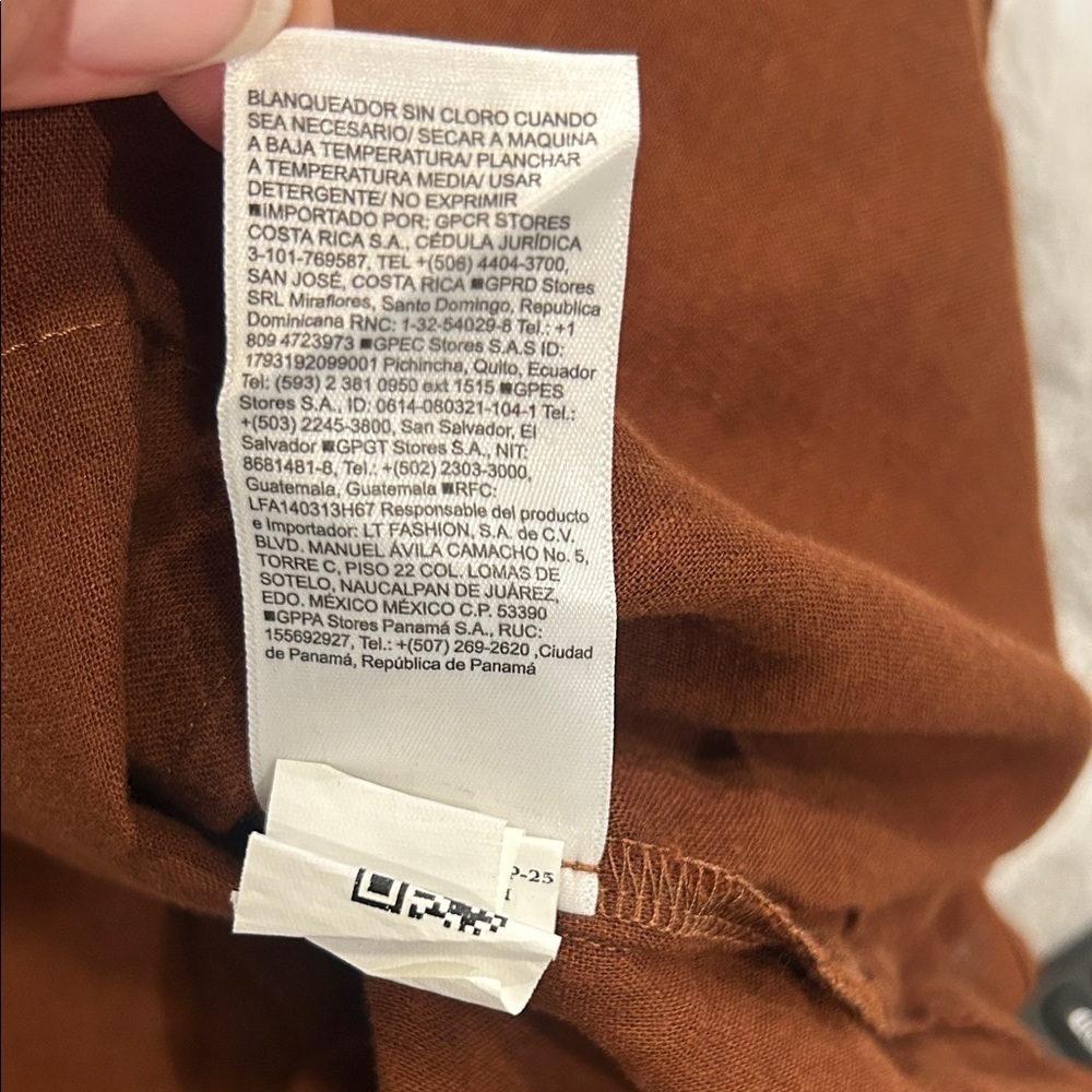Old Navy The Cropped Shirt Linen-Blend Chocolate Brown Color, Size M - Picture 14 of 14